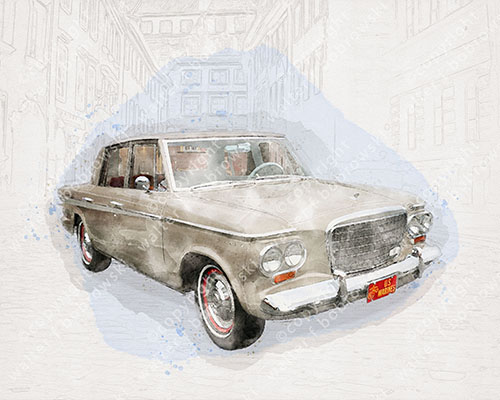 Vintage Studebaker car with soft, nostalgic tones